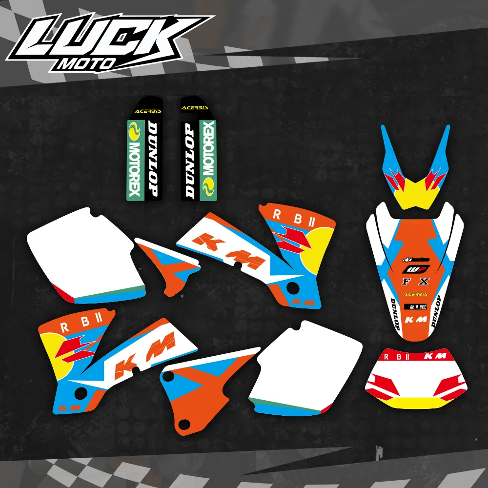 LUCKMOTO Motorcycle Decal  For KTM EXC 125 200 250 300 400 450 525 2003 Complete Matching Graphic Decals Kit