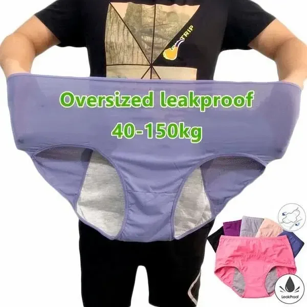 Plus Size Leak Proof Menstrual Panties Women Underwear Period Cotton  Pregnancy Waterproof Briefs Physiological Breathable Pants