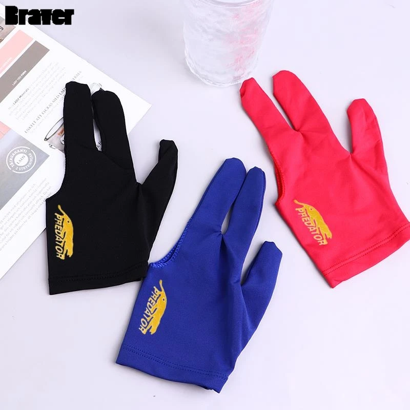 Three Fingers Full-Finger Snooker Pool Cue Billiard Glove for Left Hand Lycra