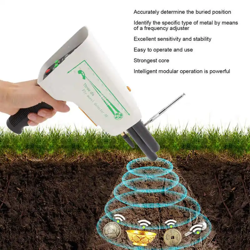 Metal Detector Device 30m Depth 1000m Range A8 Display Protection Handheld Metal Detector for Outdoor 100‑240V