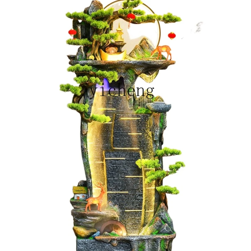 

YY Zen Rockery Fountain Pastoral Flowing Water Ornaments Circulating Water Floor Living Room