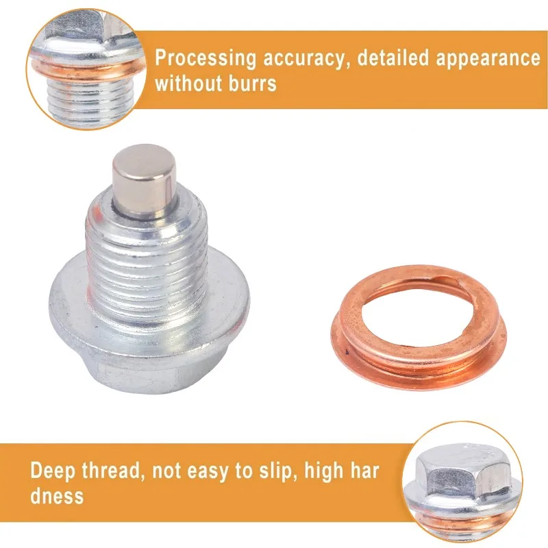 Magnetic Oil Drain Plug M12x1.25 Neodymium Magnet Stainless Steel Bolt For Honda Hyundai Volkswagen Kia