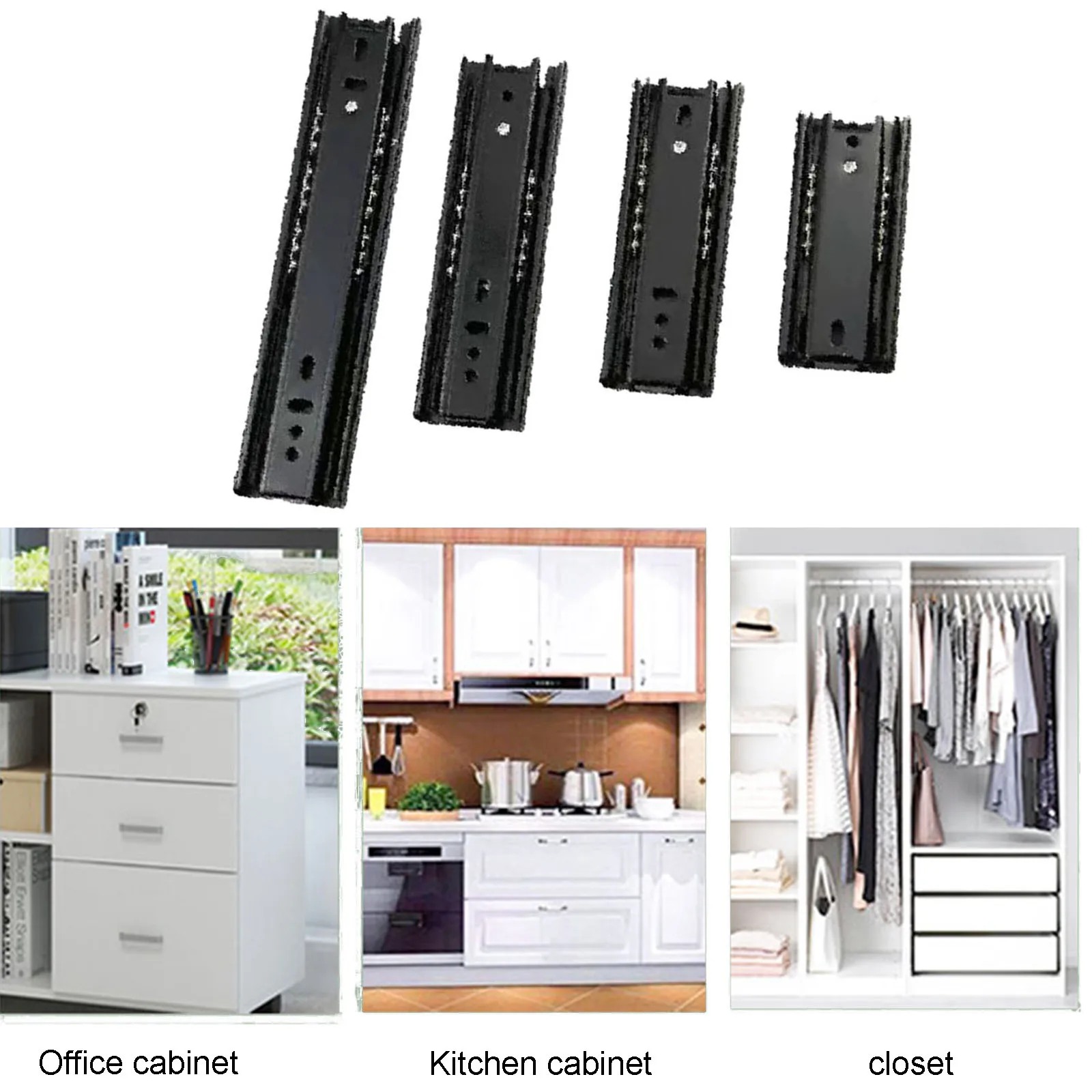 2pcs Mini Slide 5/6/8 Inch Short Drawer Slides Full Extension Guide Rail Drawer Cupboard Furniture Hardware Set Accessories
