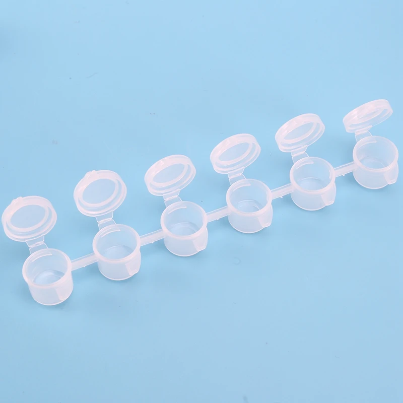 8 Strips/48 Pots 3Ml Empty Paint Strips Paint Cup Pots Plastic For Classrooms Schools Painting Arts Crafts Supplies paint tray,paint pots