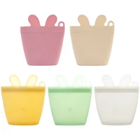 1PC Silicone Reusable Baby Feeding Snack Bags Leakproof Containers Fresh Bag Food Storage Box Freezer Bag Baby Stuff 1