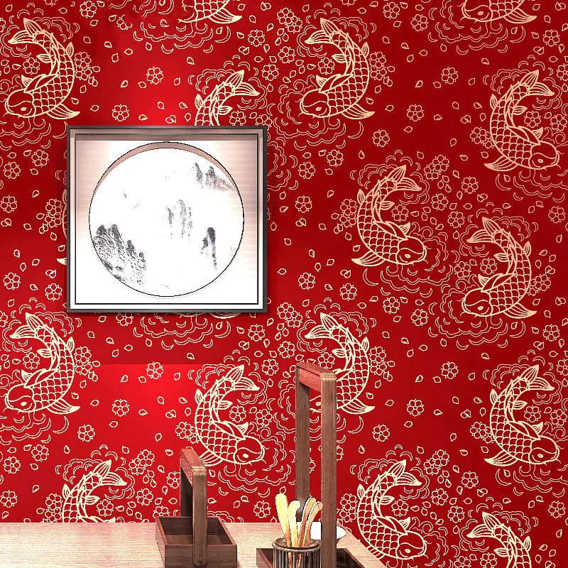 

New Chinese Style Decoration Wallpaper Restaurant Hotel Box Wallpaper Bedroom Decoration Wall Papers Home Decor