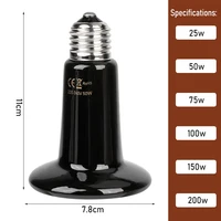 1Pcs 75mm/45mm Reptile Pet Ceramic Heating Lamp No Light Far Infrared Heater Bulb Turtle Snake Lizard Pet Chick Lamp 220-240v 1