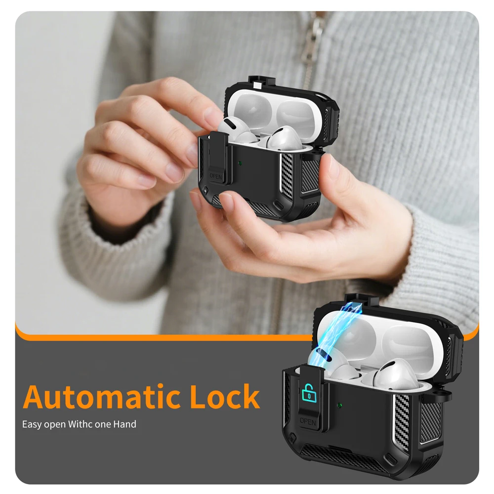 Shockproof Earphone Cover with Security Lock and Hook Holder - Full Body Protection