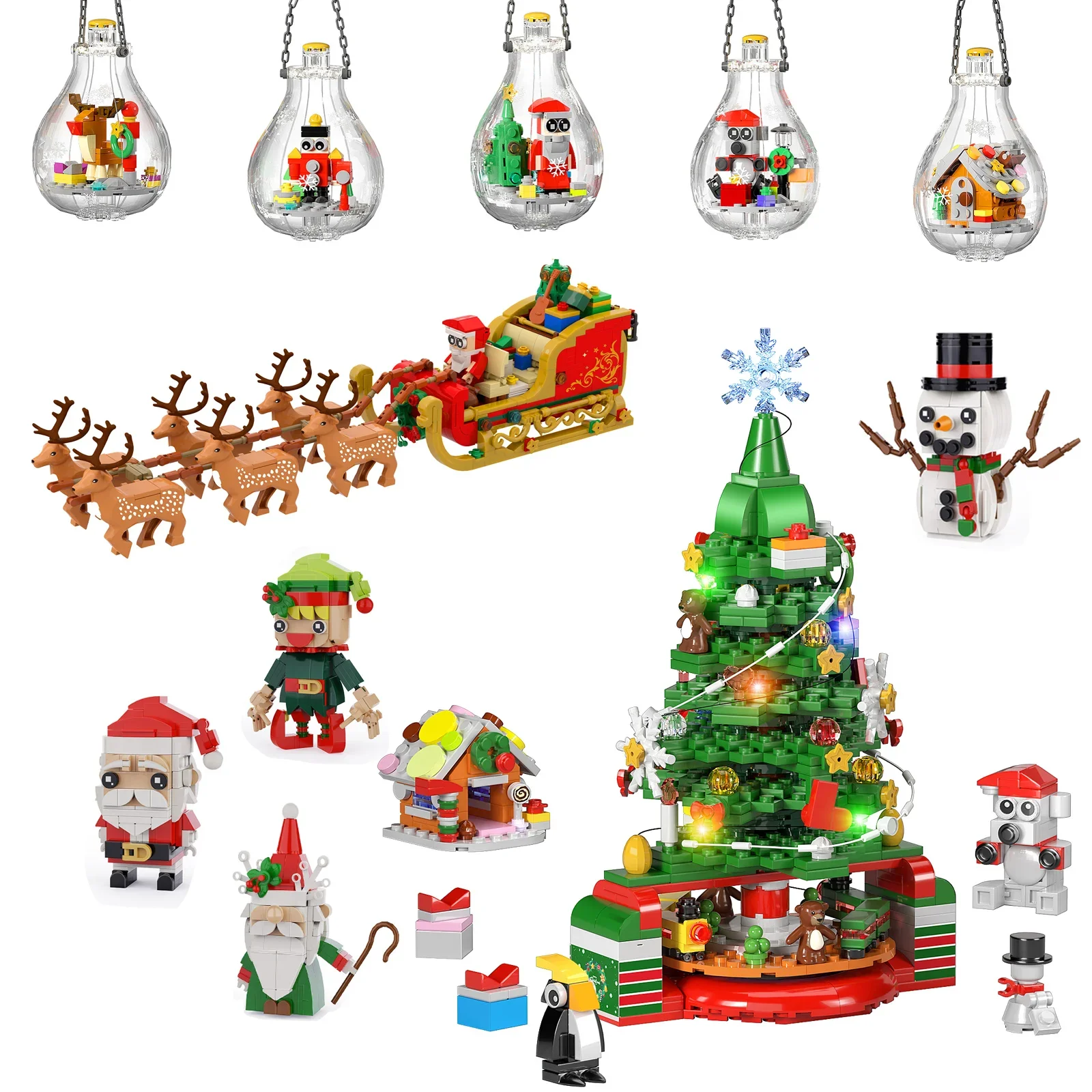 

Дед Мороз сани Снеговик Рождественская елка тематические украшения с бумажным руководством и коробкой для детей Рождество Лучшие подарки на день рождения