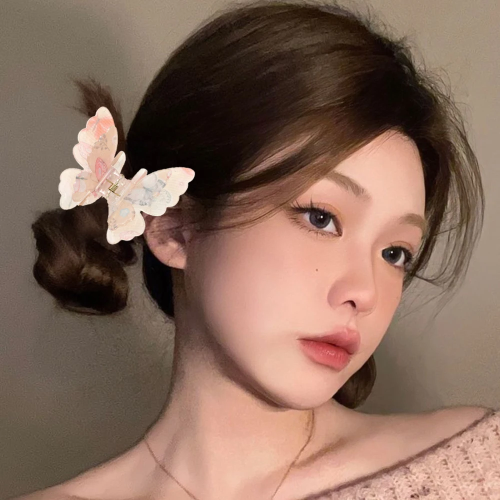 New Fairy Butterfly Hair Claw Crab Clip Girls Princess Summer Sweet Shark Clip for Women Korean Hairpin Hair Accessories