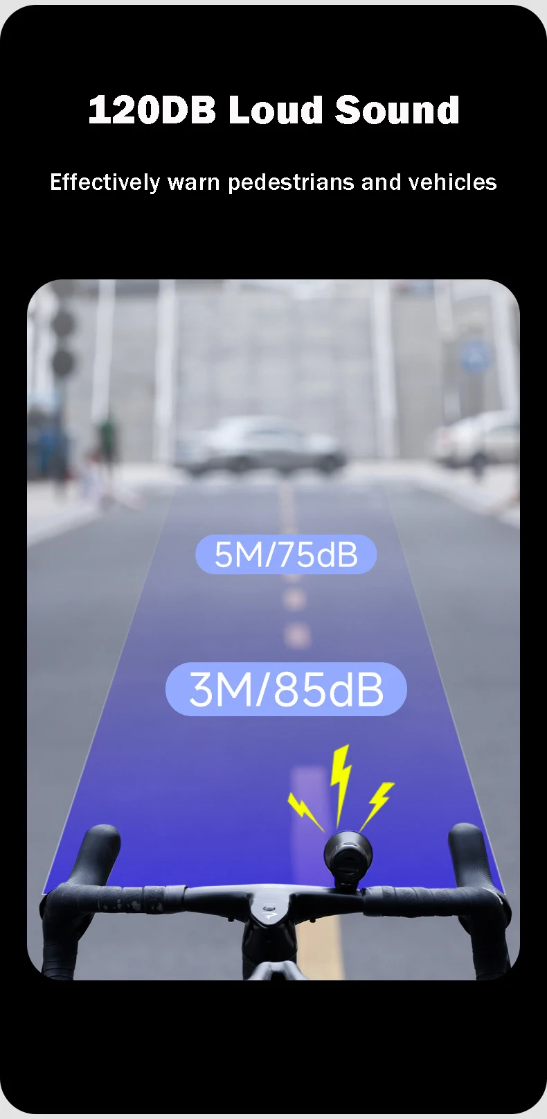 Description Picture 5 of item120DB Loud Sound Bicycle Horn Portable Road Bike Bell Universal MTB Warning Bell Ultralight Cycling Horn Bike Accessories