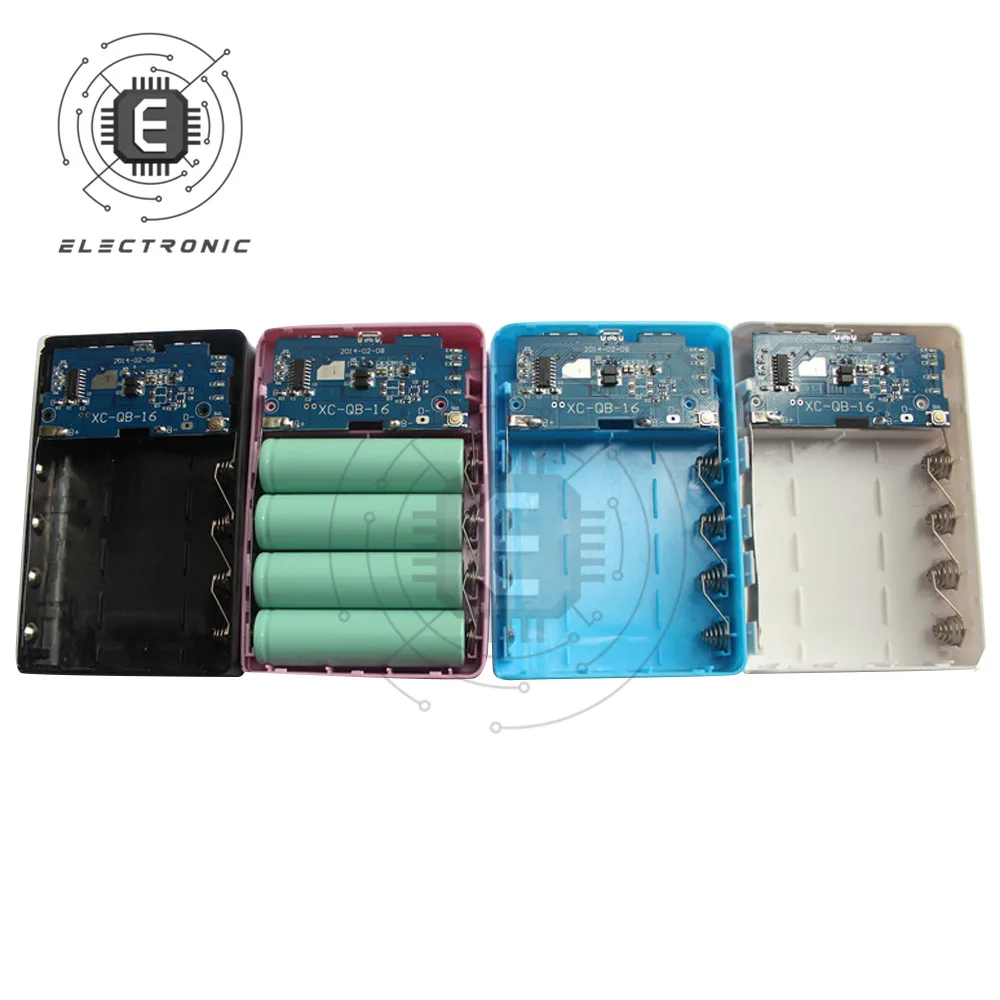 MetalPowerBankDIYKitStorageCaseBoxFreeWeldingSuit4X18650