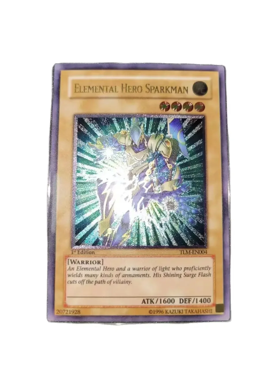 

Yu Gi Oh Ultimate Rare TLM-EN004/Elemental HERO Sparkman Children's Gift Collection Card Toy (Not original）