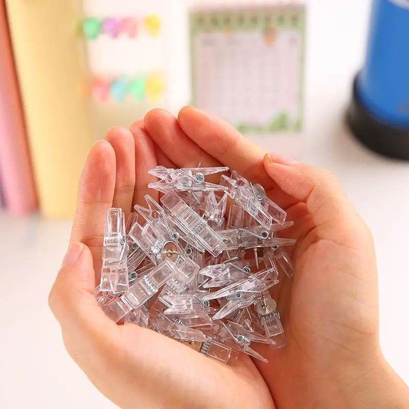 Push Pins Drawing Pins Durable Plastic Thumb Tack Clips Decorative Push Pins 20pcs For Cork Board Office & School Supplies Binder Clips