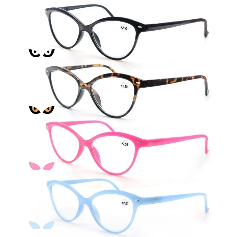Small face Women Reading Glasses Cat Eye Vintage Fashion Eyeglass Cateye Retro Clear Lens Ladies Ultralight Diopter +1.25 +2.0 reading glasses