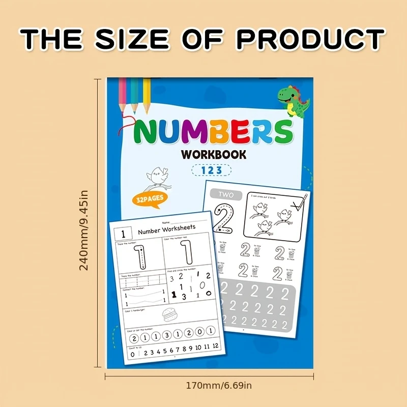 Livre de coloriage et de pratique de numéros interactif numérique amusant à sept chiffres, 32 pages, avec stylo de contrôle du tracé