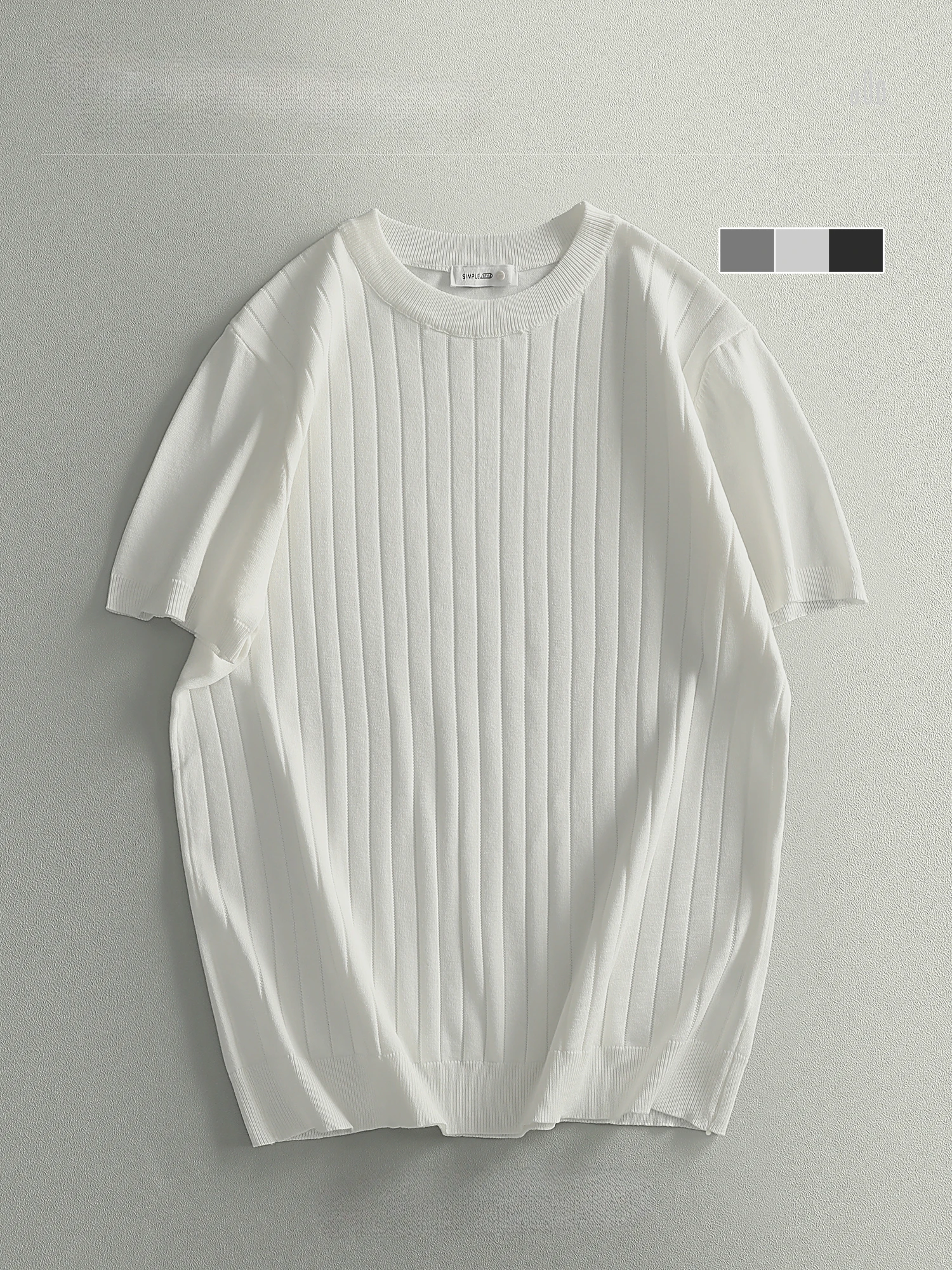 

2024 Men's Clothing Knitted T-shirt O-neck Short Sleeve Tee Soft Pullover Summer Korean Popular Clothes Tops Knitwear B79