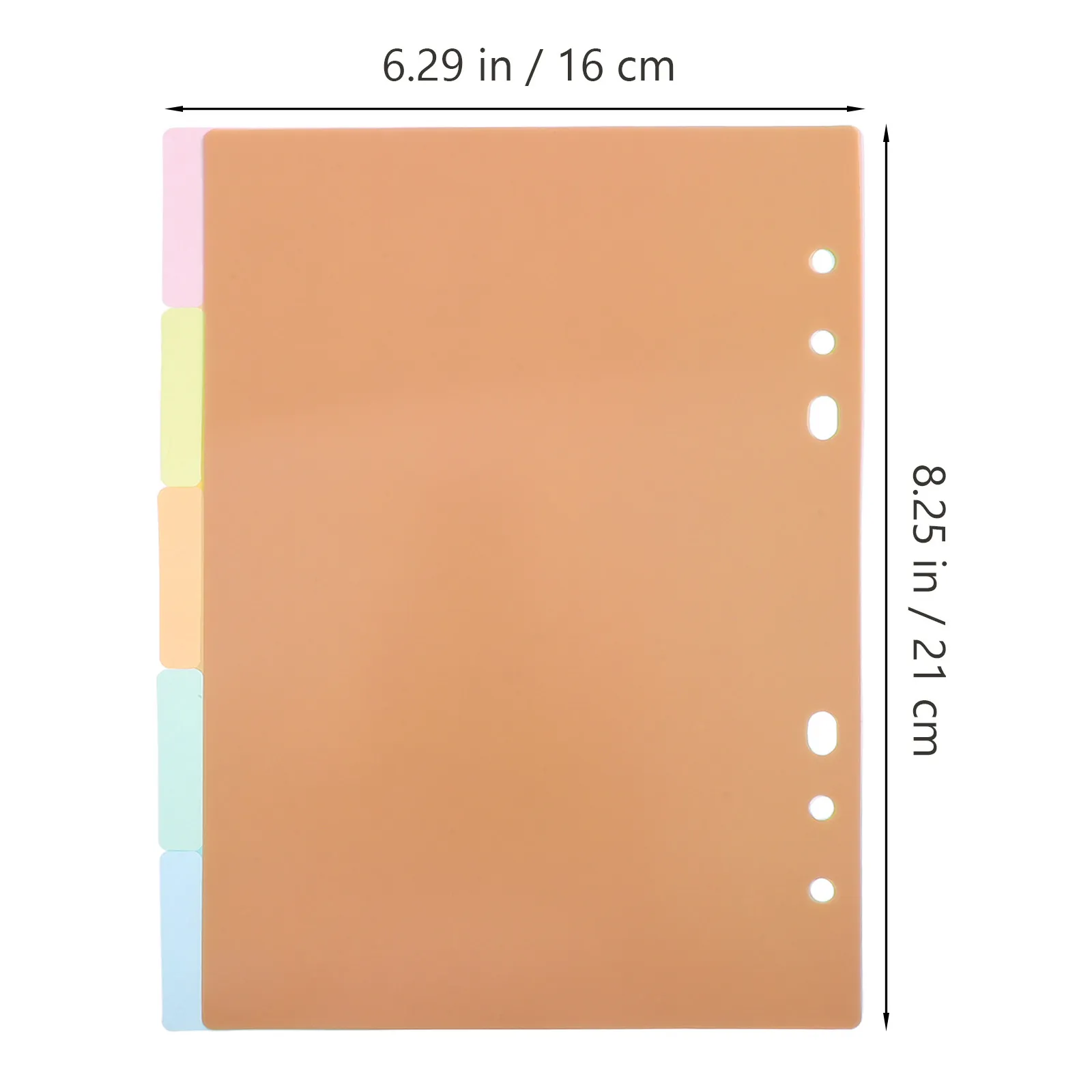2Pcs A5 인덱스 페이지 디바이더 강화된 6링 바인더 노트북 정리함용 엑스트라 와이드 플라스틱 다채로운 분류 탭