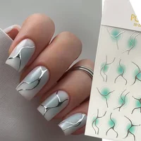 New Gradient  Color French Stickers With Irregular lines Nail Art RSimple Striped Nails With 3D Adhesive DIY Nail Decoration 2