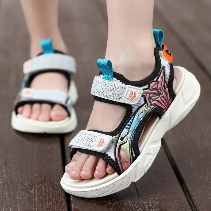 Children's Summer Sandals Open Toe Boys' Beach Shoes Soft Sole Non Slip Casual Sports Sandals