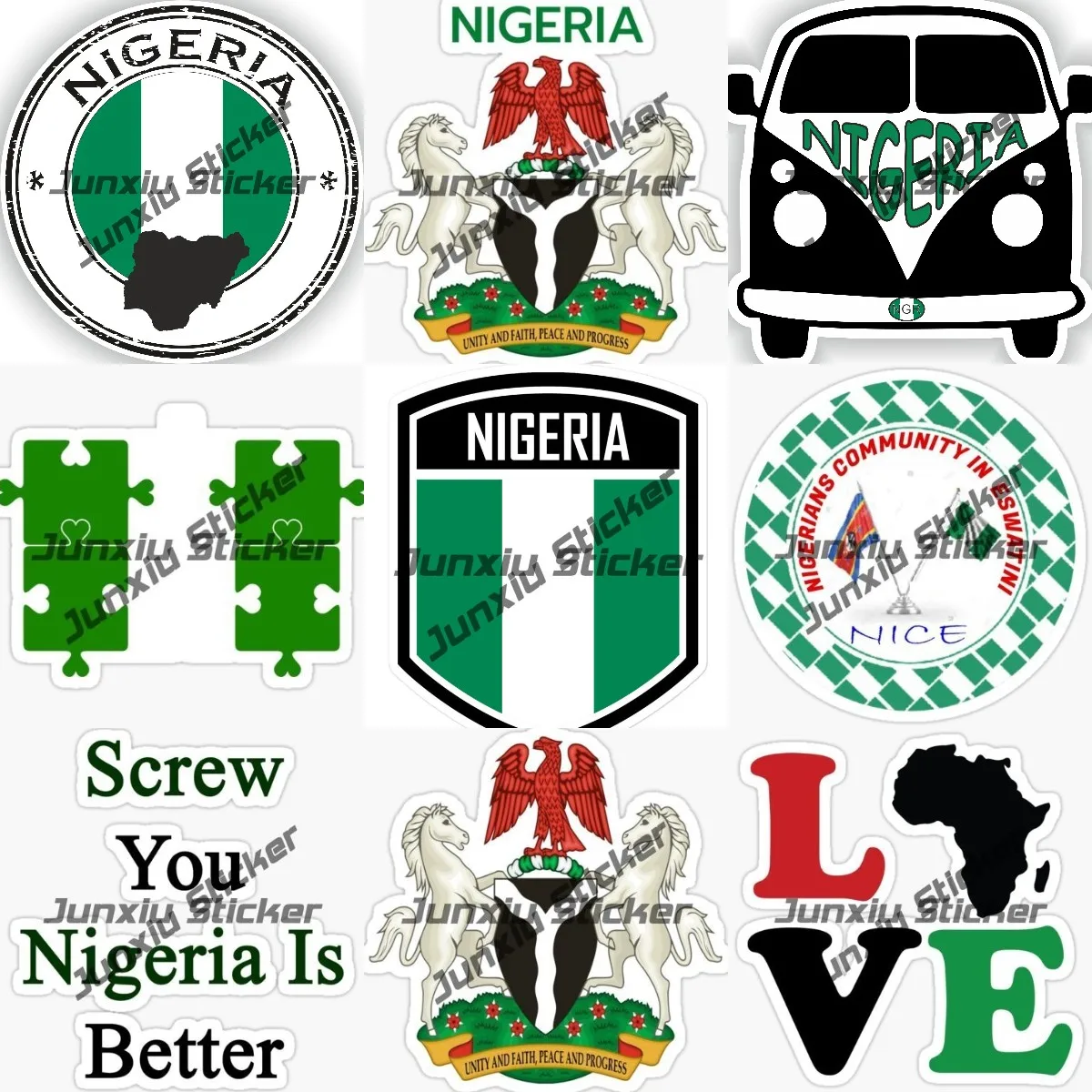 

Nigeria Seal Sticker Round Decals Nigeria Community in Eswatini (NICE) Sticker Van Nigeria Decals Display Your Nigerian Pride