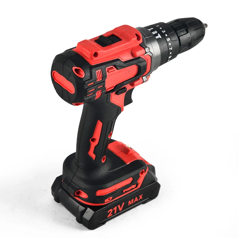 21V Electric Drill Brush Motor 2 Speed Control Stepless Speed Regulation Rotation Ways 25 Gears Torques Adjustable Lithium Drill 5