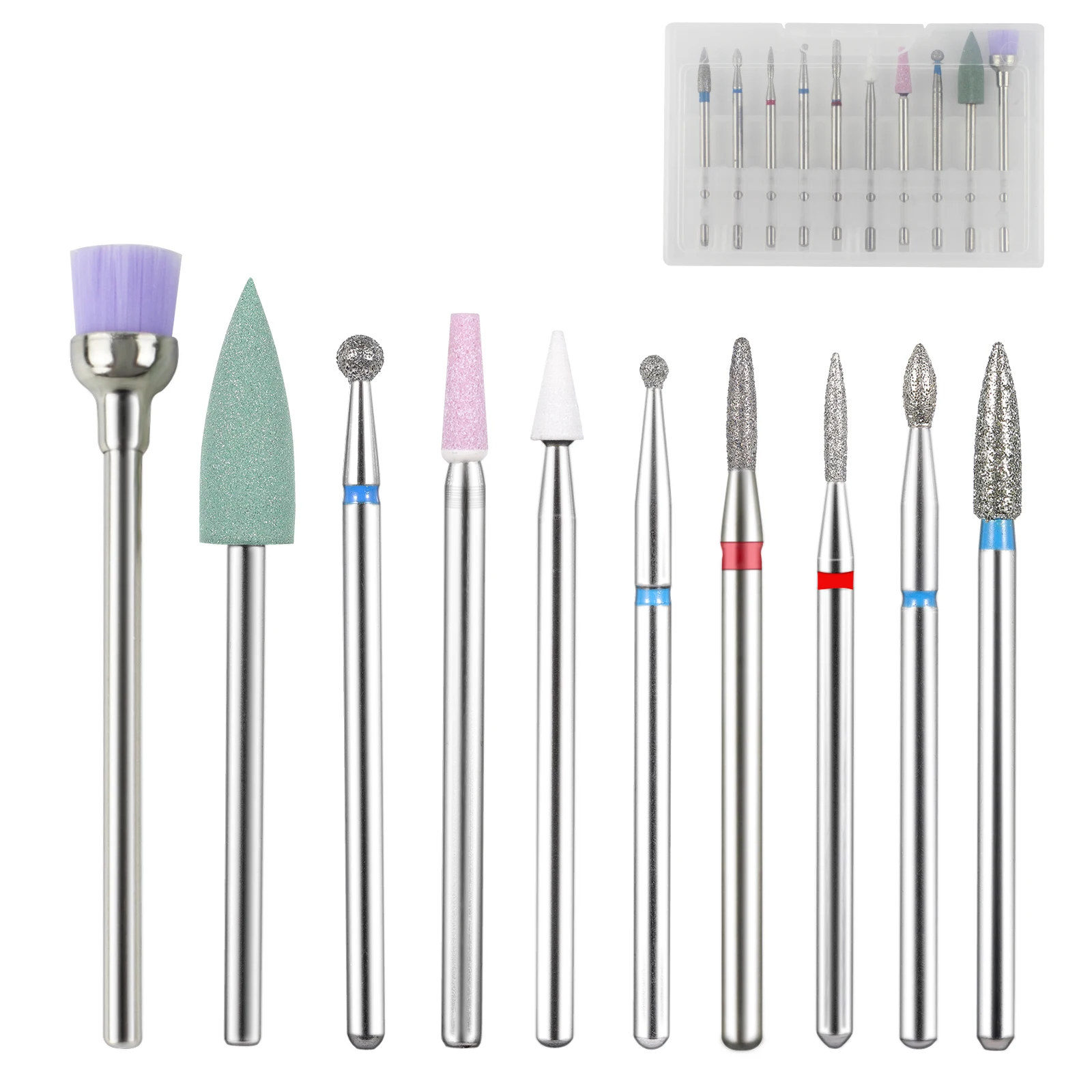 Bng Electric Nail Cutter Bits 10pcs Diamond Nail File Manicure Set