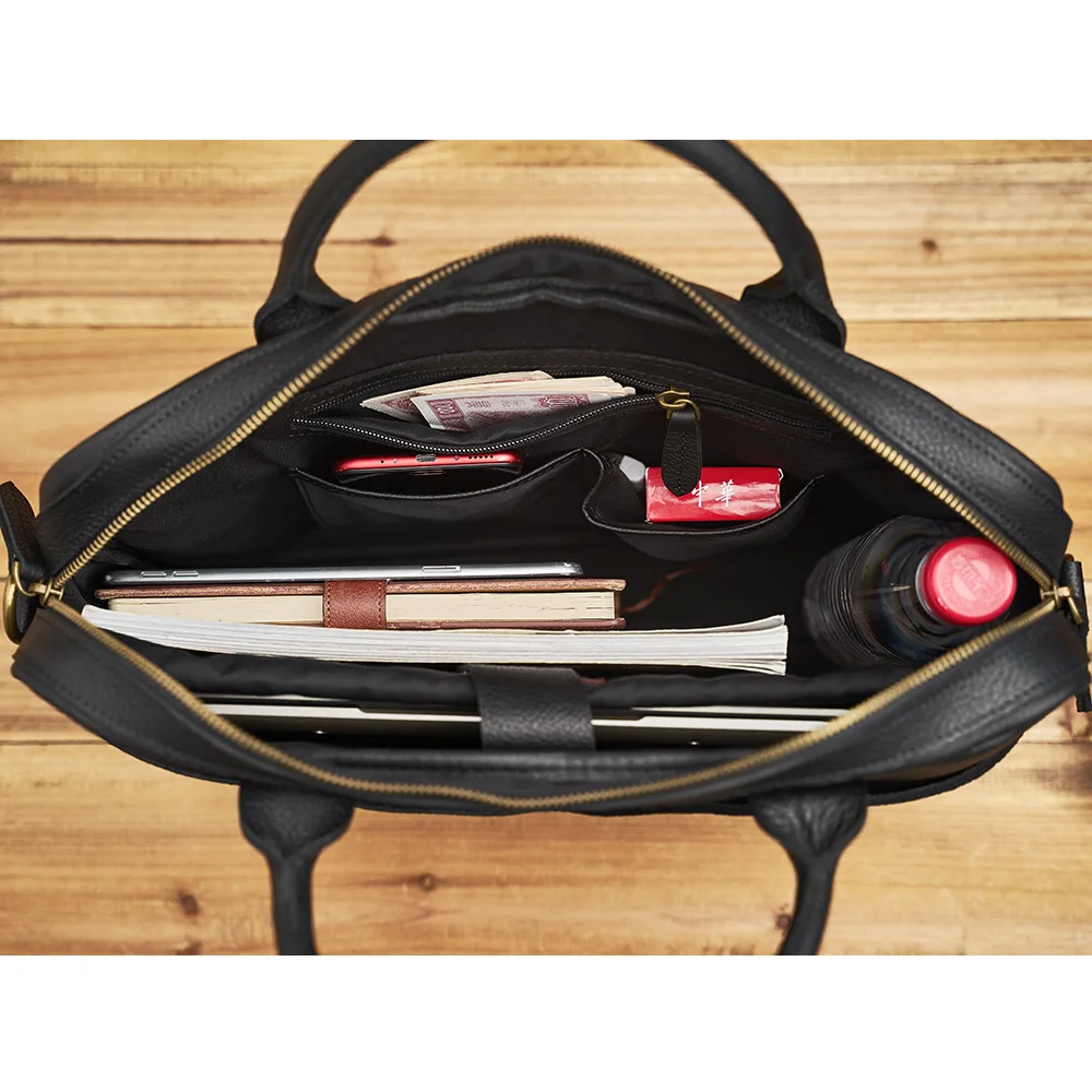 ZRCX Genuine Leather Business Men's Briefcase  Original Casual Handbag Men'S Shoulder Bag High Quality For 14 Inch Laptop Bag 6