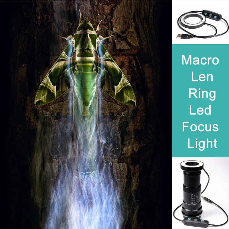 매크로 렌즈 링 led 포커스 플래시 105mm 100mm, 마이크로 렌즈 환형 램프, 버블 스미어 꽃 잎 정맥 촬영 지원, 초점 플래시 램프