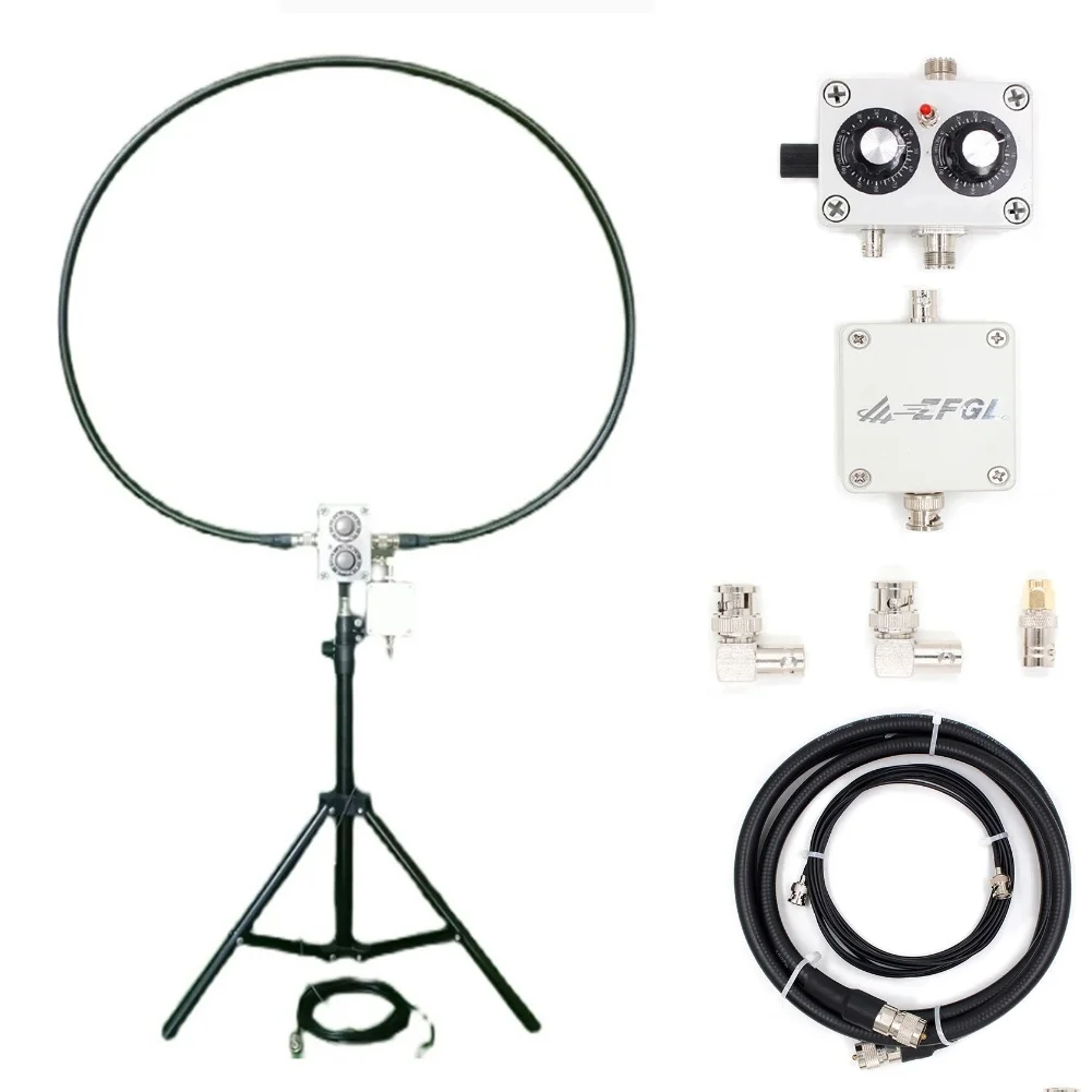 

20W QRP Antenna Low Noise 5-30MHz Shortwave Radio Loop Antenna Adjustable Small SWR Loop Antenna Replacement for HF Transceivers