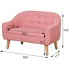 Children's Sofas, Kids Sofa,Linen Fabric 2-Seater Upholstered Couch,Small Toddler Couch for Children Gift(30-Inch) (Pink) 2
