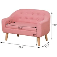 Children's Sofas, Kids Sofa,Linen Fabric 2-Seater Upholstered Couch,Small Toddler Couch for Children Gift(30-Inch) (Pink) 2
