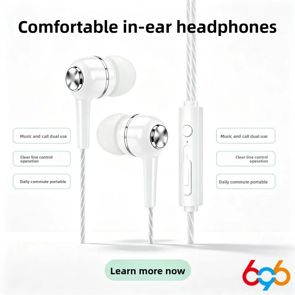 Versatile Wired In-Ear Earphones with Microphone & Enhanced Bass