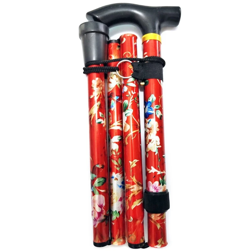 Walking Cane for Women Men Adjustable Heights Self Standing Folding Portable Collapsible