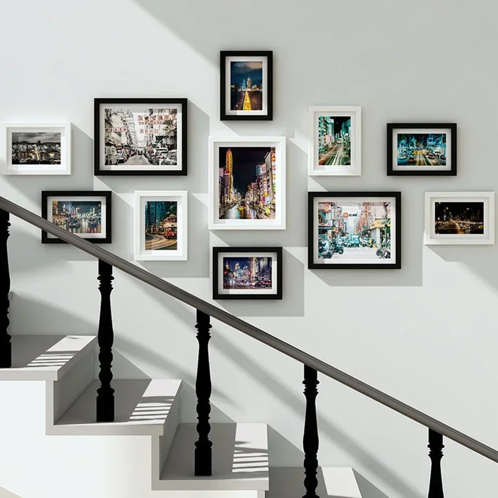 

Photo Frame 11PCS American Living Room Wall Combination Hanging Picture Frame Restaurant Wooden Home Decoration Creative
