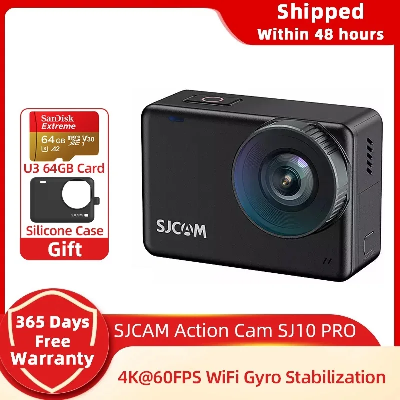 

Top Action Camera SJ10 PRO 4K 60FPS SJ10X Waterproof WiFi Gyro Anti-shake 8x Zoom Motorcycle Cam Sports Video Action Cameras