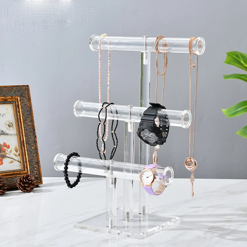 

3-Tier Clear Acrylic Stud Earring Jewelry Display Rack Stand Organizer Holder Hook Hanger Counter Showcase