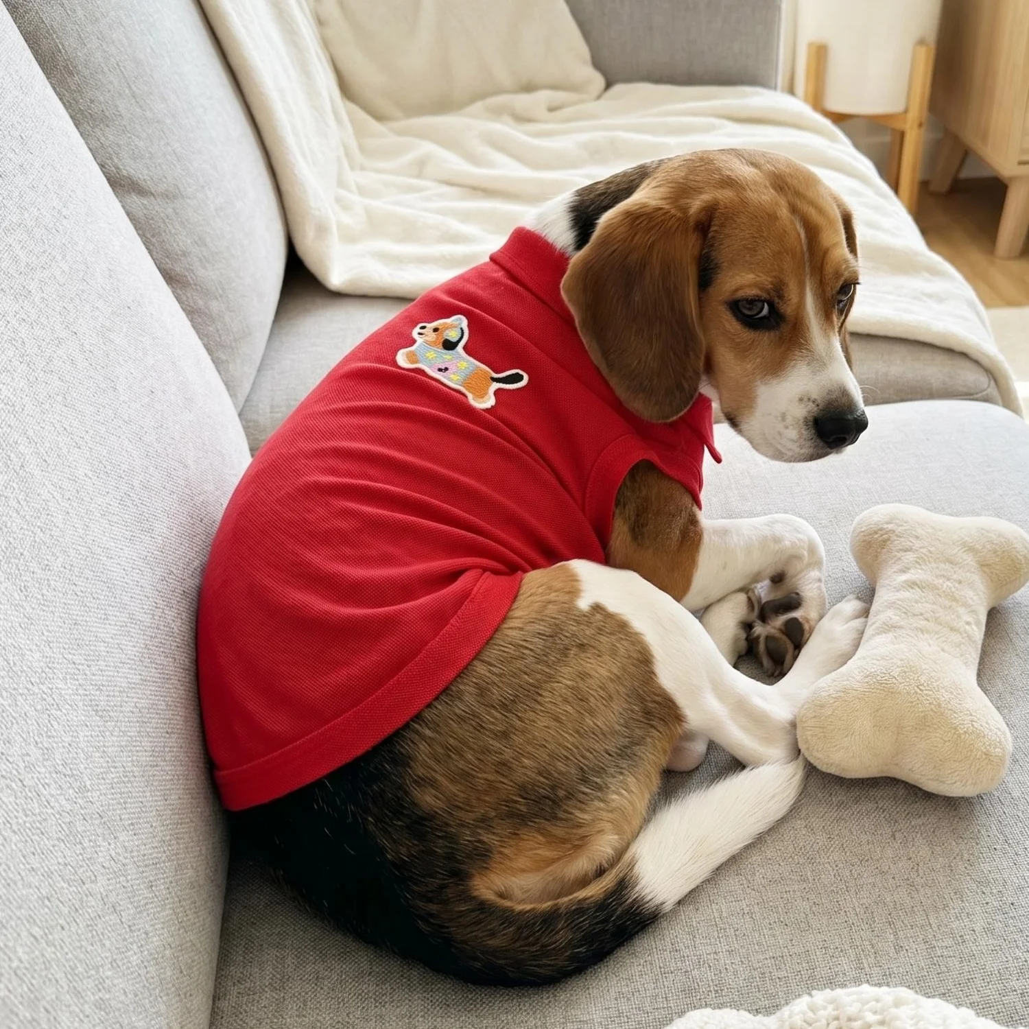 Polo per cani alla moda con ricamo a forma di orso, abbigliamento per animali domestici traspirante e confortevole - immagine 5