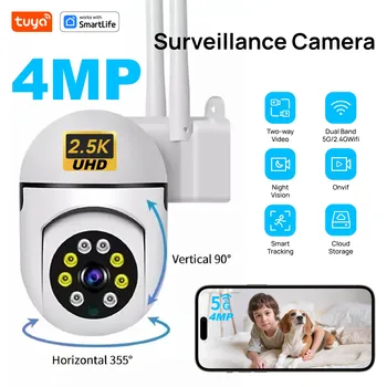 Tuya Smart 2.4G 4MP Indoor Camera,2.5K Security Camera for Baby Monitor,PTZ Wifi Cameras for Home Security,Pet Camera-USB 1