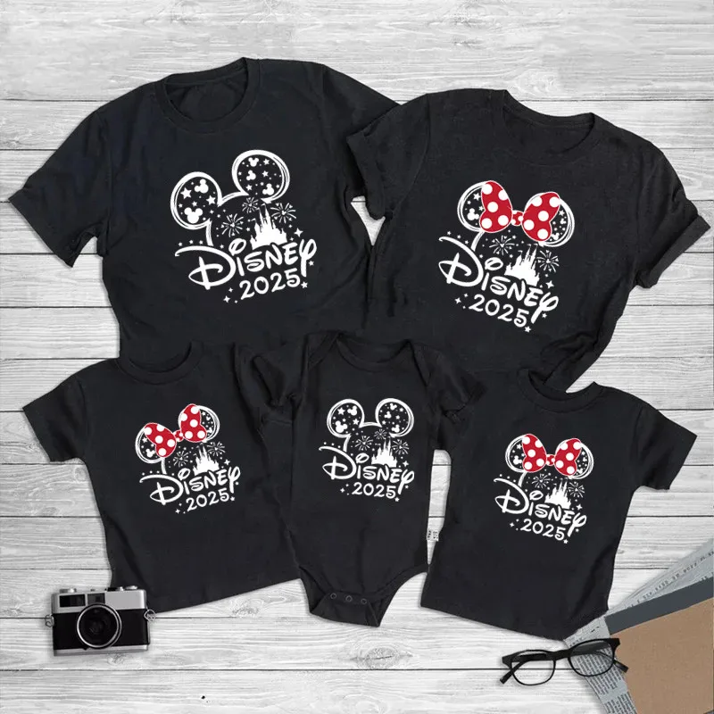 Matching Tshirts Kids T Shirt Disney Trip Mickey Minnie Mouse Family Cotton Shirts Rompers