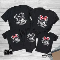 2025 Disney Trip Mickey Minnie Mouse Family Matching Shirts Cotton Dad Mom Bro Sis Kids T Shirt Baby Rompers Matching Clothes 1