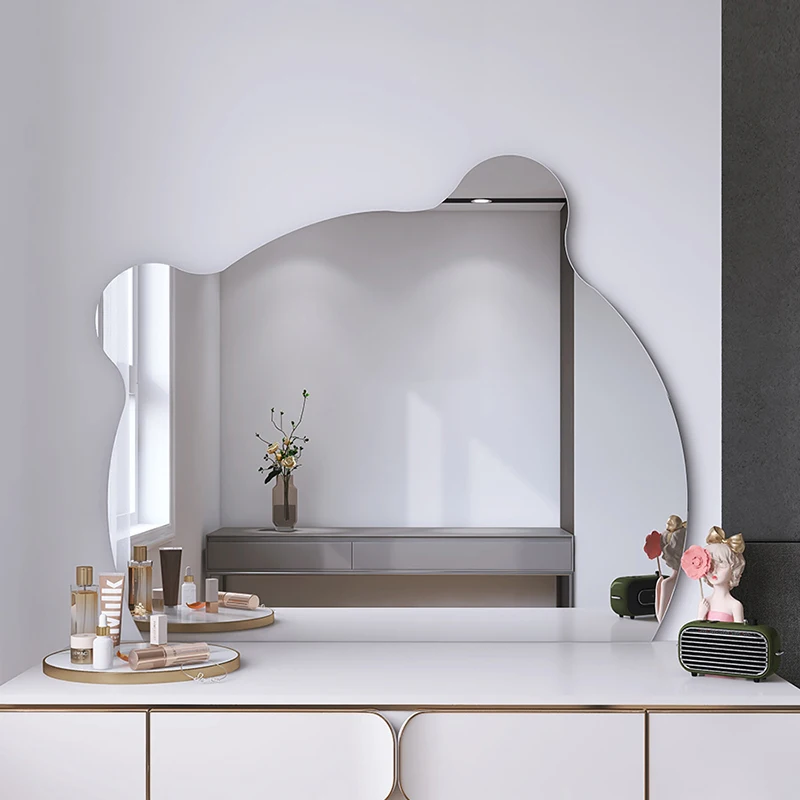 

Modern Bathroom Mirror Wall Sticker Full Body Hanger Makeup Vanity Mirror Shower Shaving Espejos De Mano Home Accessories