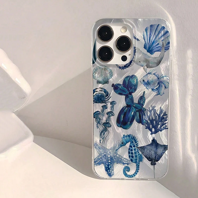 Beach Blue Ocean Element Lip Print Phone Case Cover