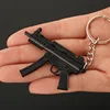 Mini PUBG Gun Keychain 9cm Metal MP5 Weapon Model Alloy AK47 AWM M24 Light Key Chain Bookbag Car Pendant Gifts Toy for Kids 1