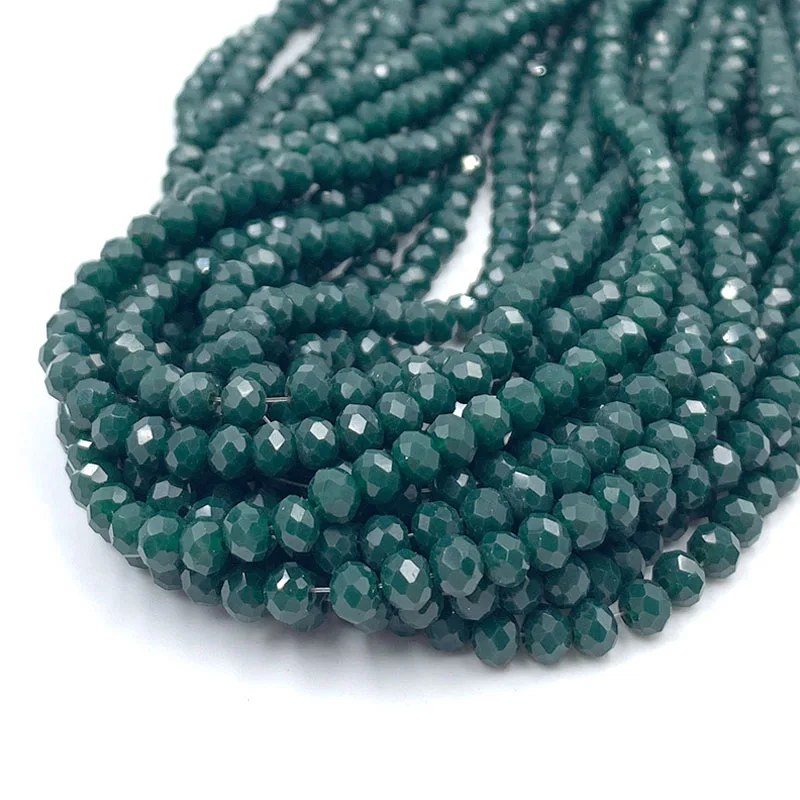 Vibrant Blue-Green Crystal Beads for Jewelry Crafting – Rondelle Faceted Glass Spacer Beads for DIY Bracelets