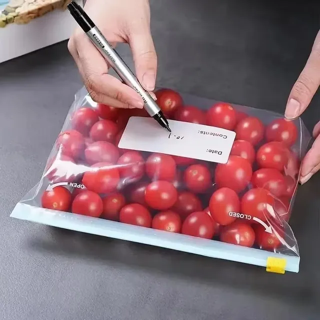 Sac de scellage alimentaire réutilisable, 60/10 pièces, sacs de rangement debout pour congélateur, conteneurs étanches à fermeture éclair, pochette de rangement fraîche, sac à fermeture éclair 2