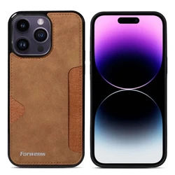 Vintage PU Leather Wallet Phone Case with Card Holder - iPhone 12 Mini (Brown)