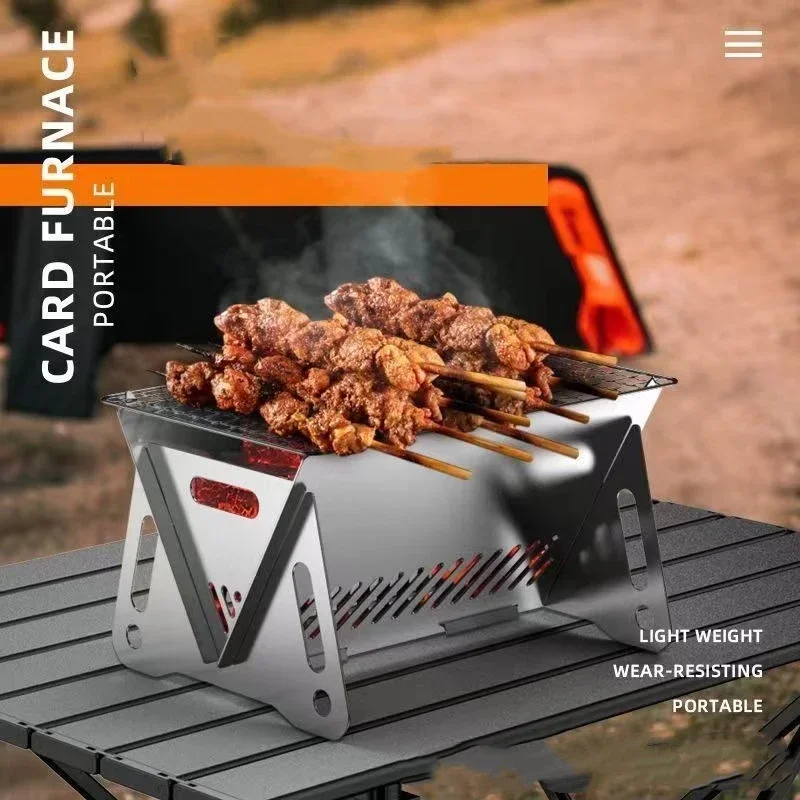 Multifunction BBQ Grill Portable Griddle Fold Mini Brazier Heating Furnace Outdoor Garden Barbecue Kitchen Utensils Wood Stove