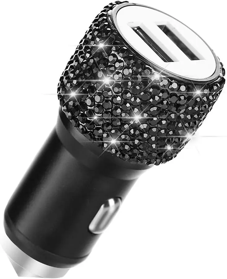 Rhinestone Dual USB Car Charger for iPhone Samsung
