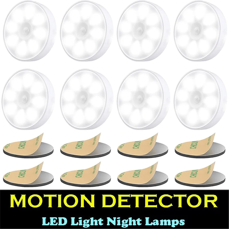 

PIR Motion Sensor LED Night Light USB Rechargeable Night Lamp For Kitchen Cabinet Wardrobe Lamp Staircase Wireless Closet Light